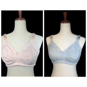 Bali Double Support Wireless Bra Lot 2 Size 40 B Full Coverage Cotton T-Shirt